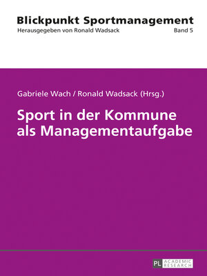 cover image of Sport in der Kommune als Managementaufgabe